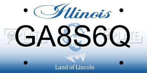 GA8S6Q Illinois License Plate