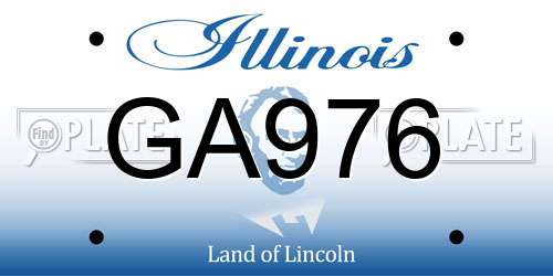 GA976 Illinois License Plate