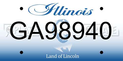 GA98940 Illinois License Plate