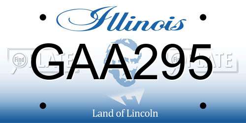 GAA295 Illinois License Plate
