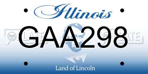 GAA298 Illinois License Plate
