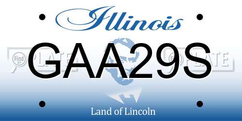 GAA29S Illinois License Plate
