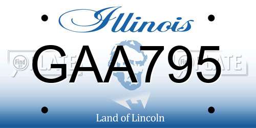 GAA795 Illinois License Plate