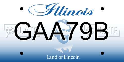 GAA79B Illinois License Plate