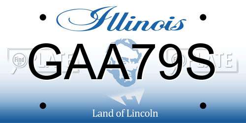 GAA79S Illinois License Plate