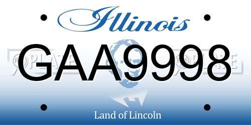 GAA9998 Illinois License Plate