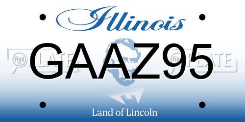 GAAZ95 Illinois License Plate