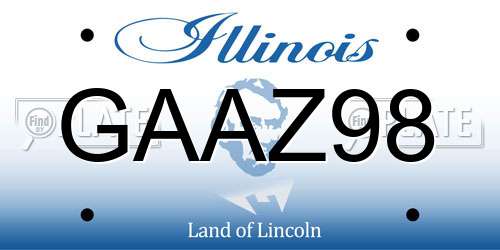GAAZ98 Illinois License Plate