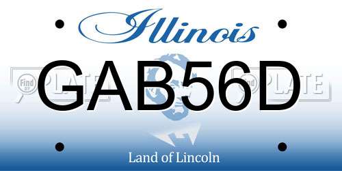 GAB56D Illinois License Plate