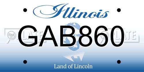 GAB860 Illinois License Plate