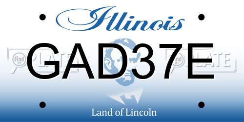 GAD37E Illinois License Plate