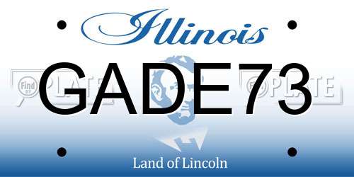 GADE73 Illinois License Plate