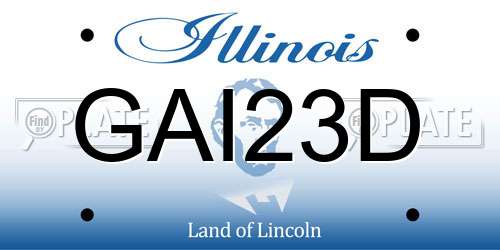 GAI23D Illinois License Plate