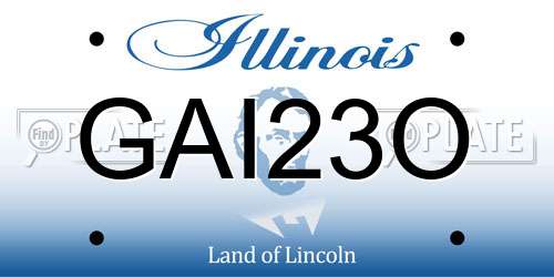 GAI23O Illinois License Plate