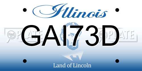 GAI73D Illinois License Plate
