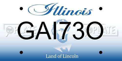 GAI73O Illinois License Plate