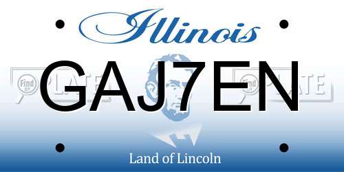GAJ7EN Illinois License Plate