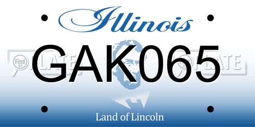 GAK065 Illinois License Plate
