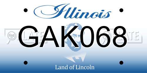 GAK068 Illinois License Plate