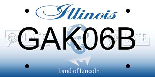 GAK06B Illinois License Plate