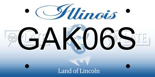 GAK06S Illinois License Plate