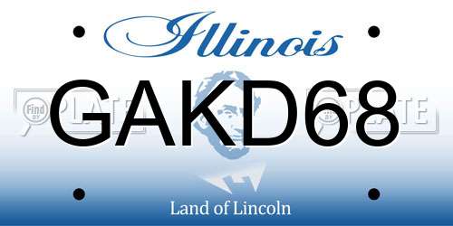 GAKD68 Illinois License Plate