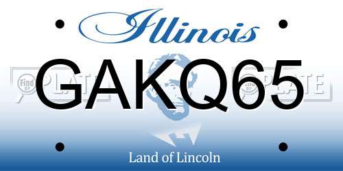 GAKQ65 Illinois License Plate