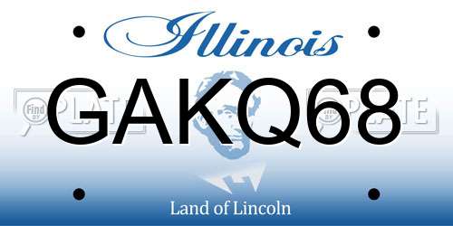 GAKQ68 Illinois License Plate
