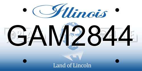GAM2844 Illinois License Plate