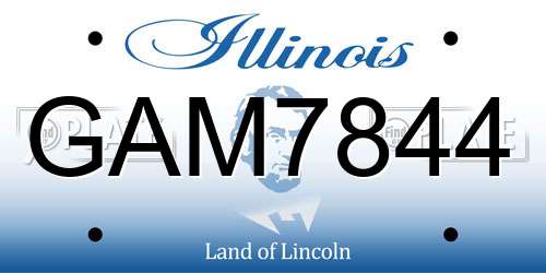 GAM7844 Illinois License Plate