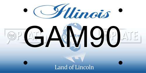 GAM90 Illinois License Plate