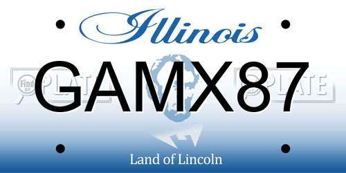 GAMX87 Illinois License Plate