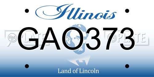 GAO373 Illinois License Plate