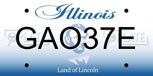 GAO37E Illinois License Plate