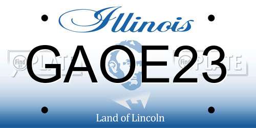 GAOE23 Illinois License Plate