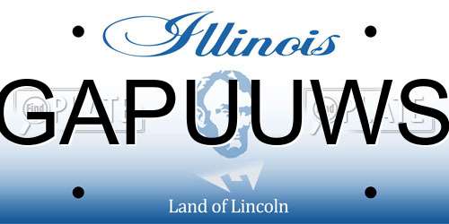 GAPUUWS Illinois License Plate