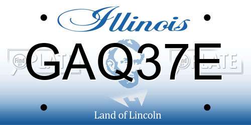 GAQ37E Illinois License Plate