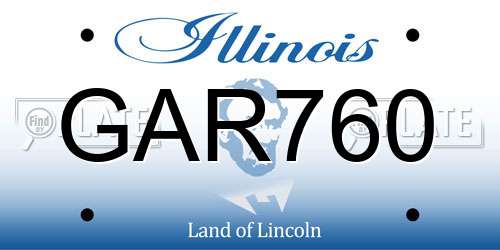 GAR760 Illinois License Plate