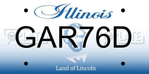 GAR76D Illinois License Plate