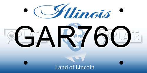 GAR76O Illinois License Plate