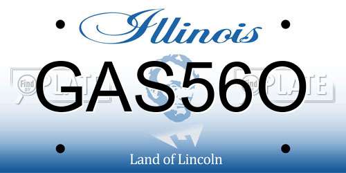 GAS56O Illinois License Plate