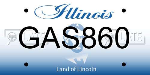 GAS860 Illinois License Plate
