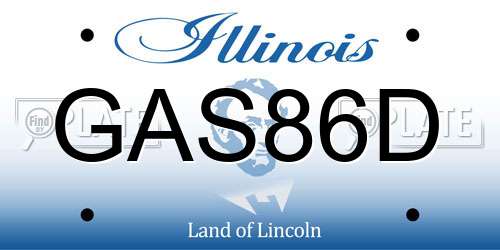 GAS86D Illinois License Plate