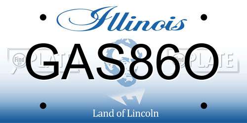 GAS86O Illinois License Plate