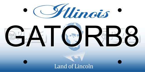 GATORB8 Illinois License Plate