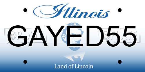 GAYED55 Illinois License Plate
