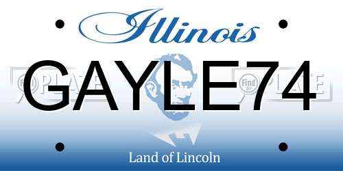 GAYLE74 Illinois License Plate