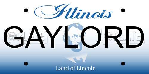 GAYLORD Illinois License Plate