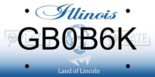 GB0B6K Illinois License Plate
