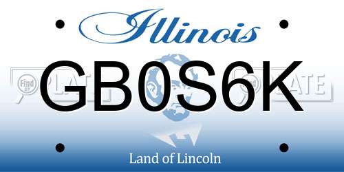 GB0S6K Illinois License Plate